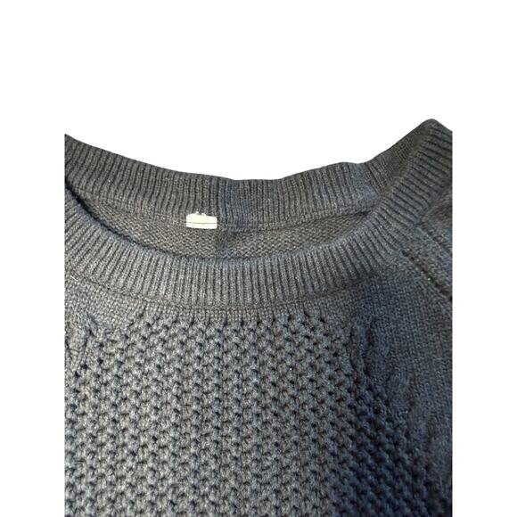 Lululemon Be Present Pullover Heathered Black Size Small Open Knit Sweater - Picture 4 of 10
